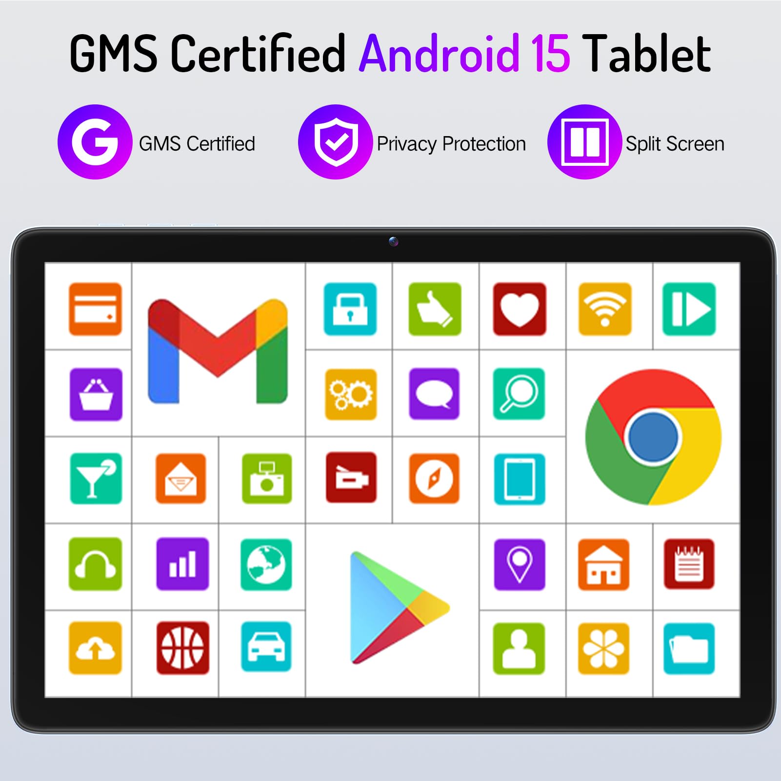 Lectrus Android 15 Tablet, 10.1-Inch Tablets Pc, 12Gb Ram +128Gb Rom (Expand To 2Tb), Octa-Core, Hd Ips Touchscreen, 10H Battery